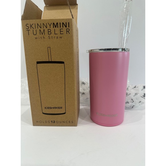 Ice Shaker Other - Ice Shaker Skinny Mini Tumbler 12oz Pink Insulated Stainless Steel with Straw